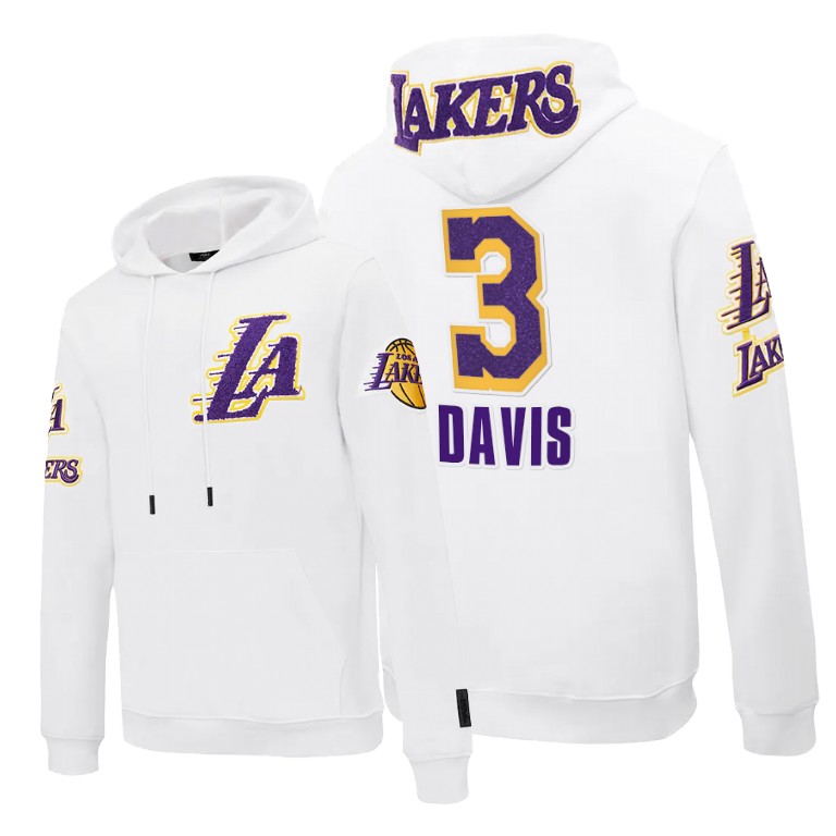 Men's Los Angeles Lakers Anthony Davis #3 NBA Pro Standard Pullover Team Logo White Basketball Hoodie KPR4683EU